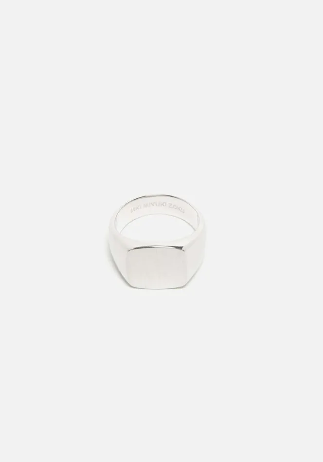 Shop MKI SQUARE SIGNET RING Brushed MKI MIYUKI ZOKU Jewellery