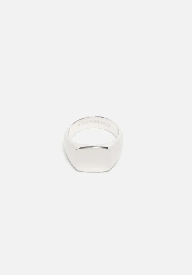 Shop MKI SQUARE SIGNET RING Polished MKI MIYUKI ZOKU Jewellery