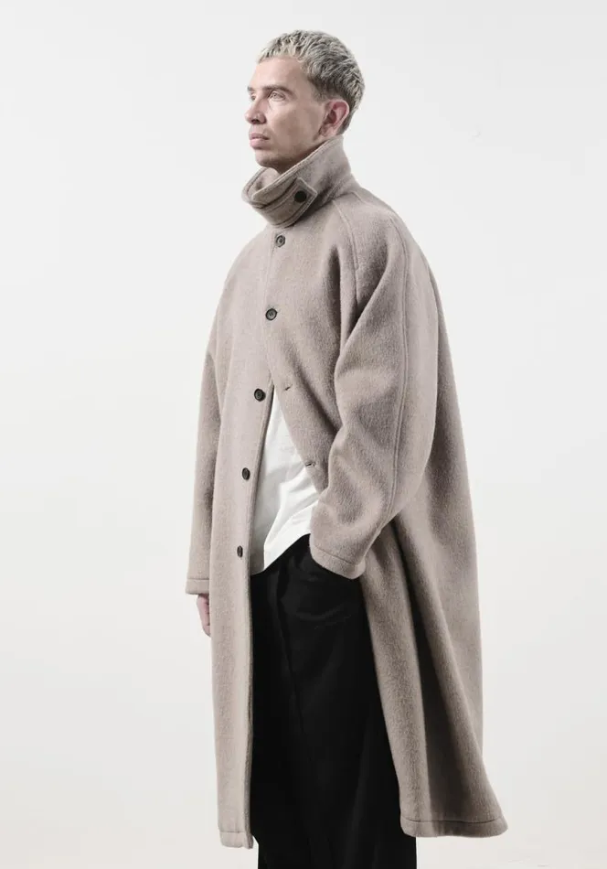 Shop MKI WOOL CAR COAT Sand MKI MIYUKI ZOKU Outerwear
