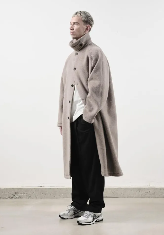 Shop MKI WOOL CAR COAT Sand MKI MIYUKI ZOKU Outerwear