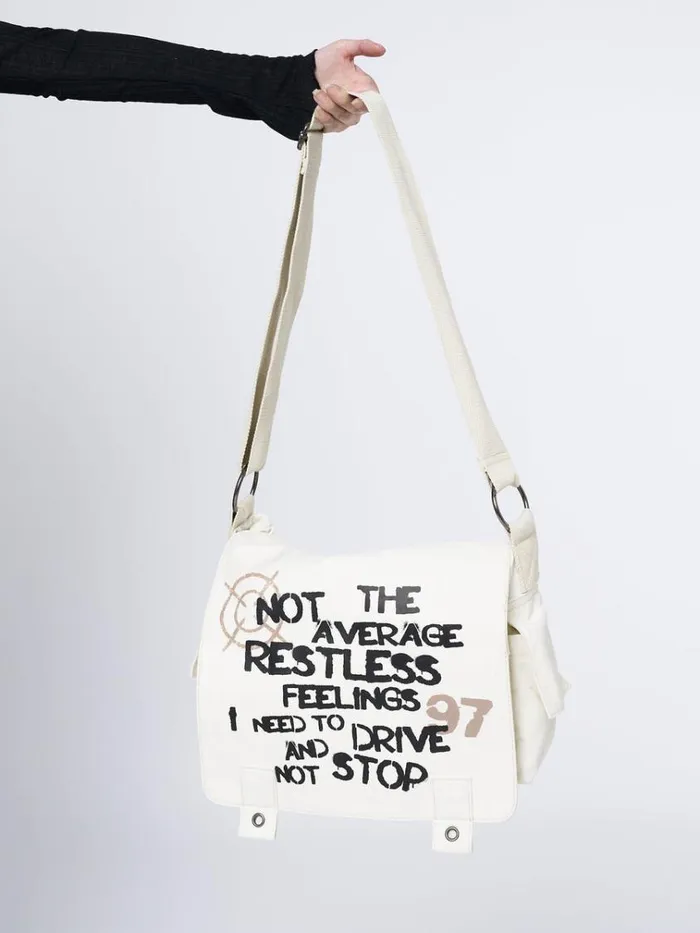 Shop Non Stop White Canvas Messenger Bag Minga London Accessories