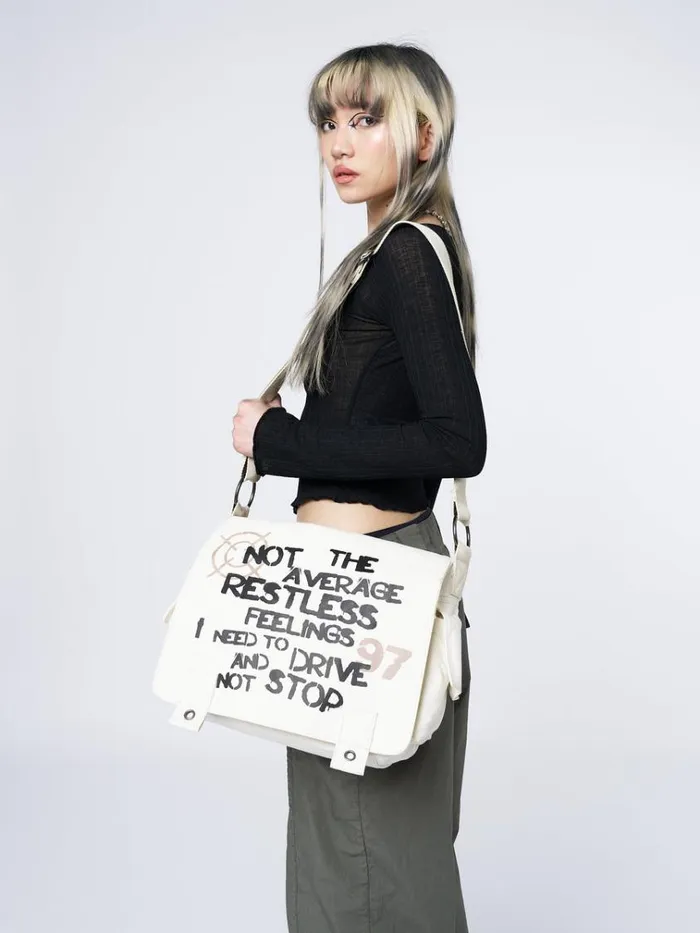 Shop Non Stop White Canvas Messenger Bag Minga London Accessories
