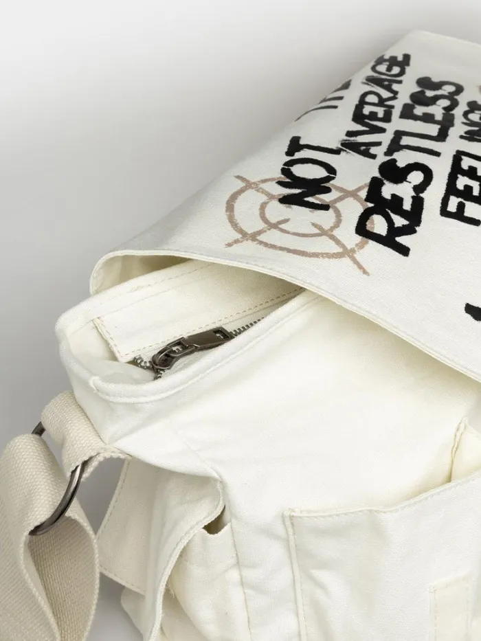 Shop Non Stop White Canvas Messenger Bag Minga London Accessories