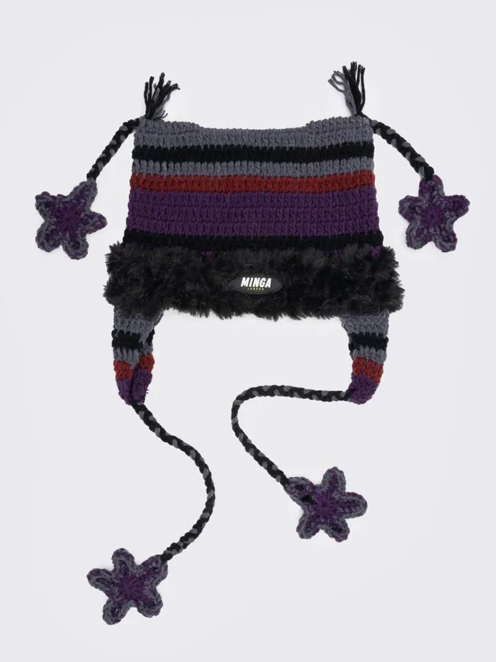 Shop North Star Purple Tie Knit Hat Minga London Accessories Shop North Star Purple Tie Knit Hat Minga London Accessories