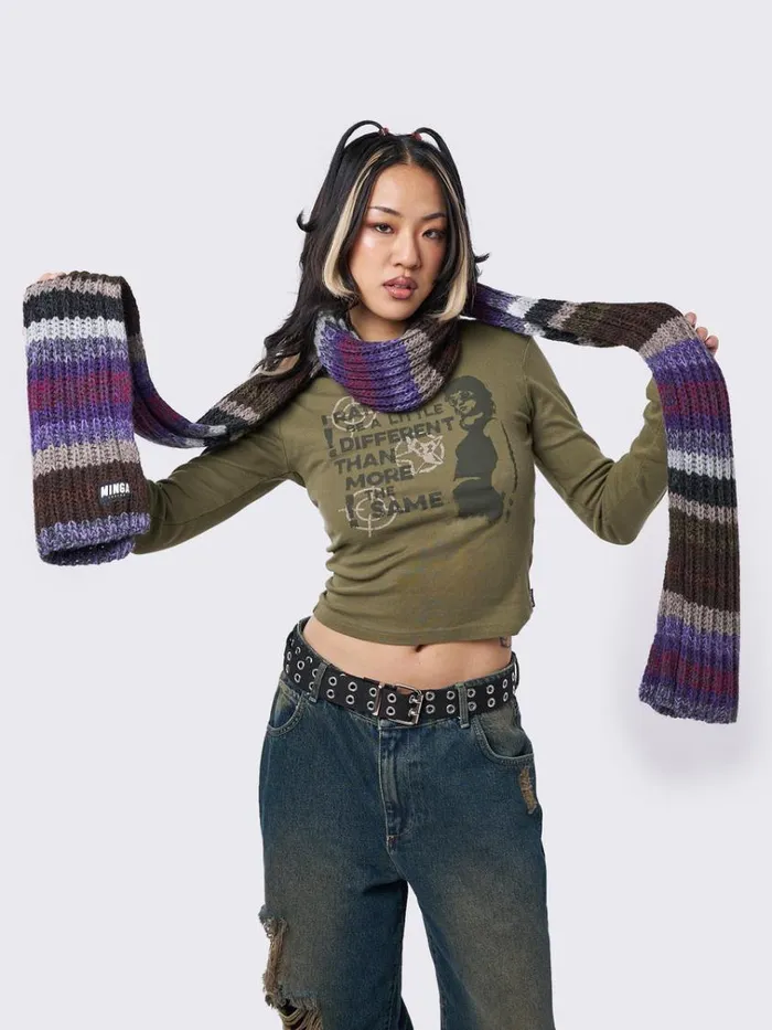 Shop Nova Multi Coloured Textured Scarf Minga London Accessories