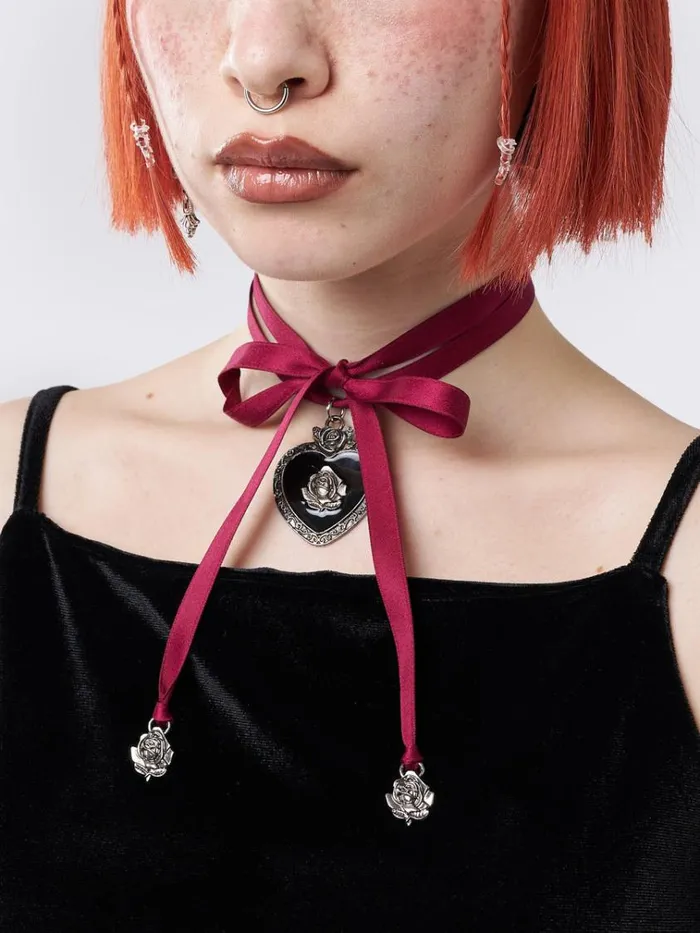 Shop Pandora Heart Satin Ribbon Choker Minga London Accessories