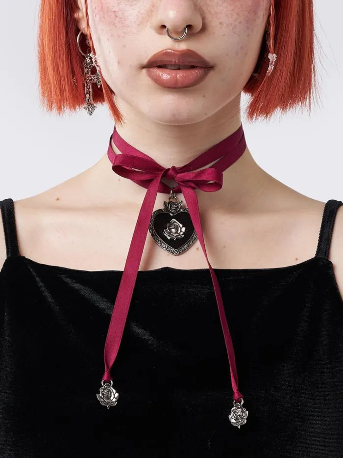 Shop Pandora Heart Satin Ribbon Choker Minga London Accessories