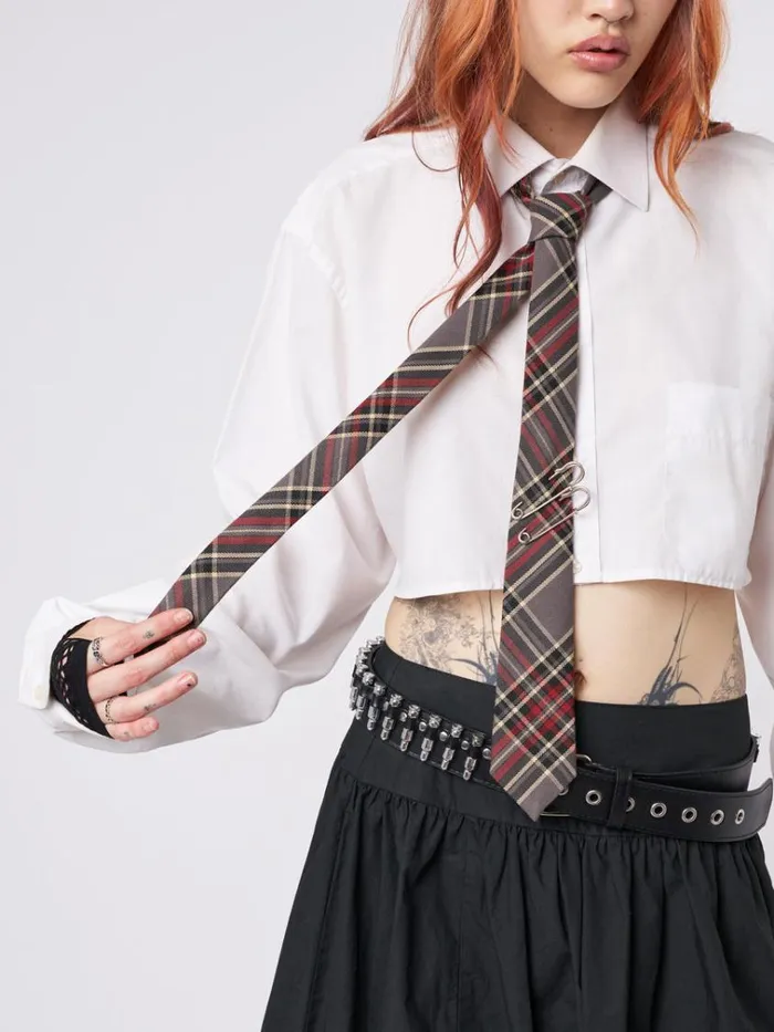 Shop Tegan Safety Pin Tartan Tie Minga London Accessories