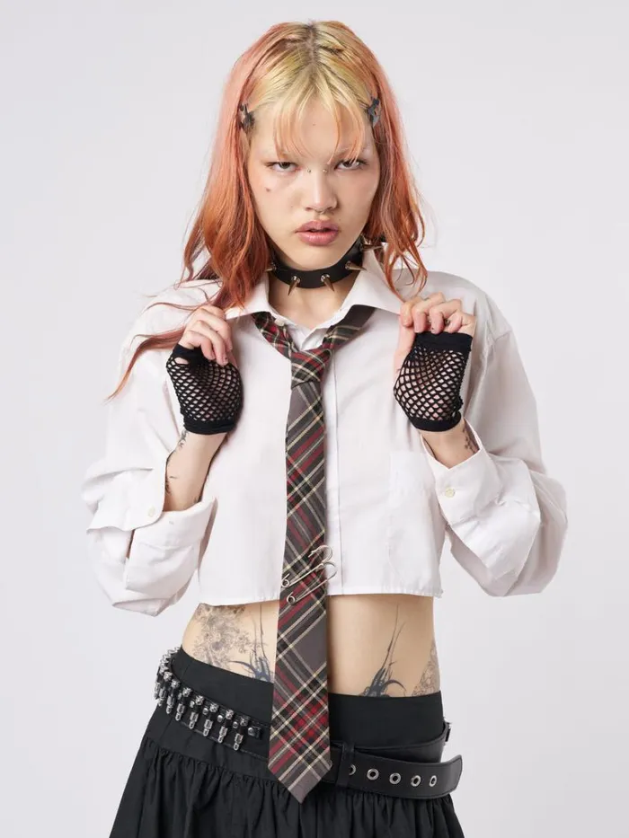Shop Tegan Safety Pin Tartan Tie Minga London Accessories
