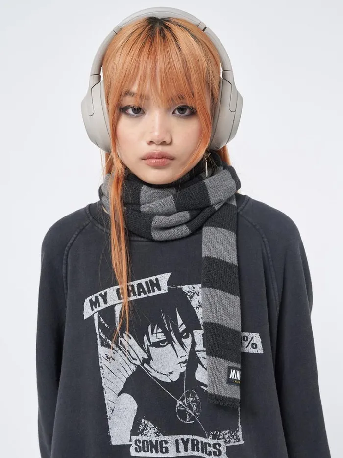 Shop Vapor Stripes Knitted Scarf Minga London Accessories