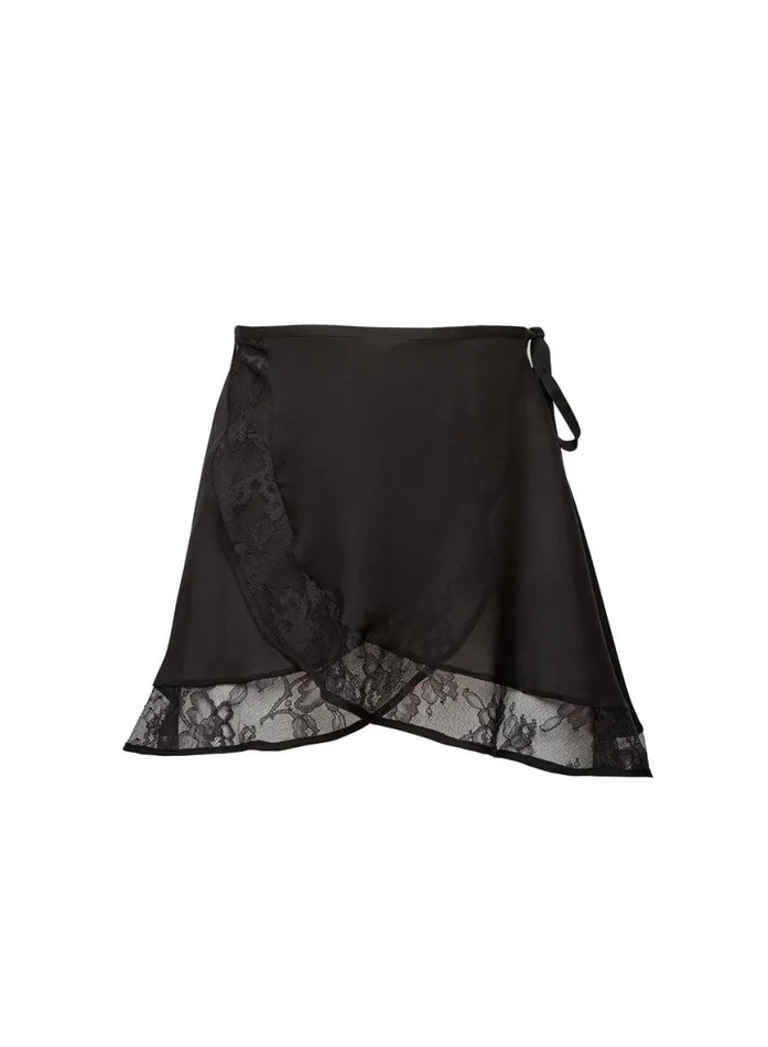 Shorts and Skirts Clothing Fleur Du Mal Ballet Wrap Skirt Black