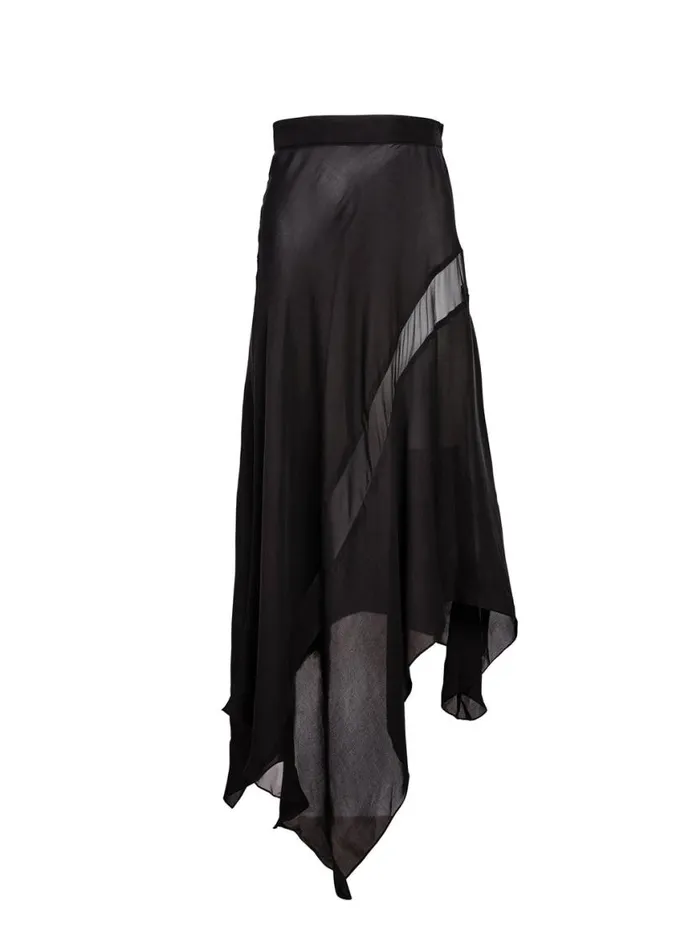 Shorts and Skirts Clothing Fleur Du Mal Handkerchief Skirt Black
