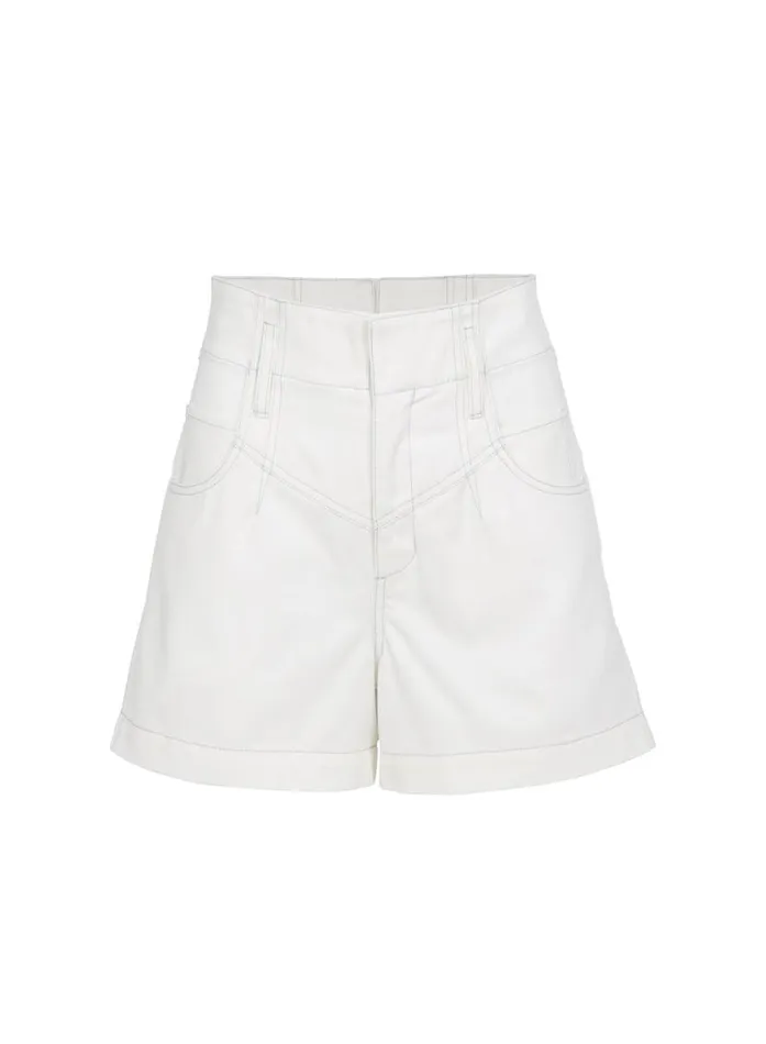Shorts and Skirts Clothing Fleur Du Mal High Waist Twill Short White