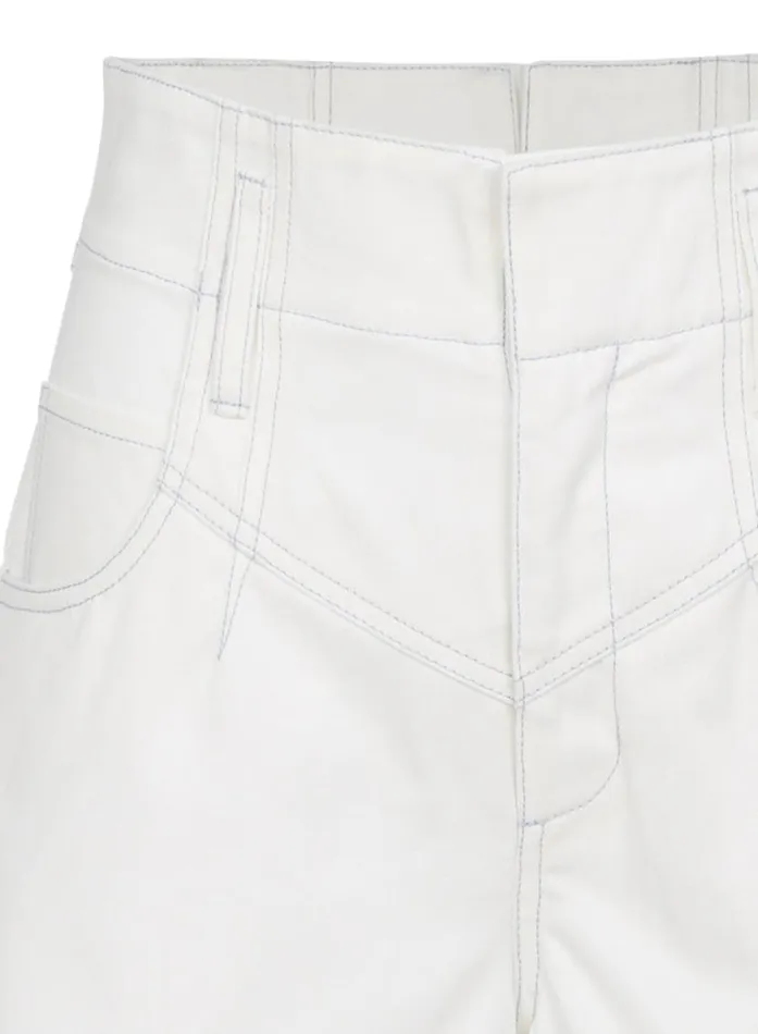 Shorts and Skirts Clothing Fleur Du Mal High Waist Twill Short White