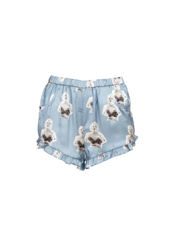 Shorts and Skirts LingerieClothing Fleur Du Mal Marilyn Ruffle Shorts Marilyn Rose Print