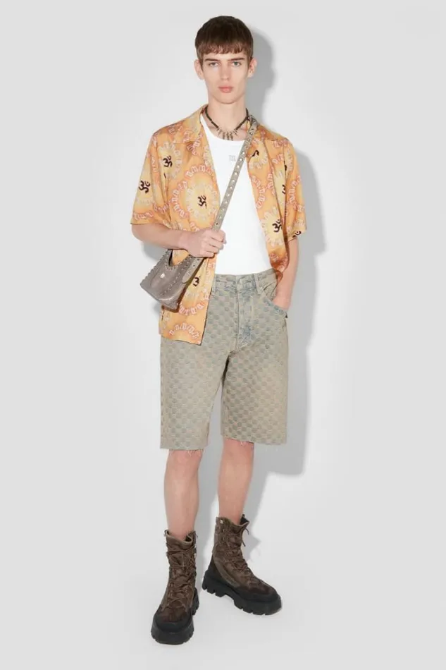 Shorts Men MISBHV Jacquard Denim Monogram Shorts Blue