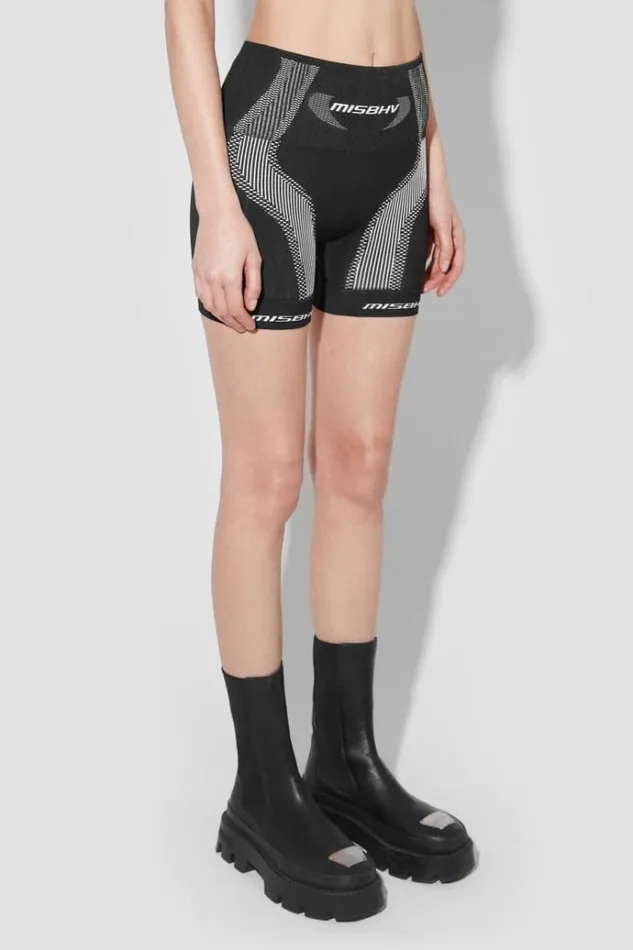 Shorts Women MISBHV Sport Active Wear Shorter Shorts Blackwhite
