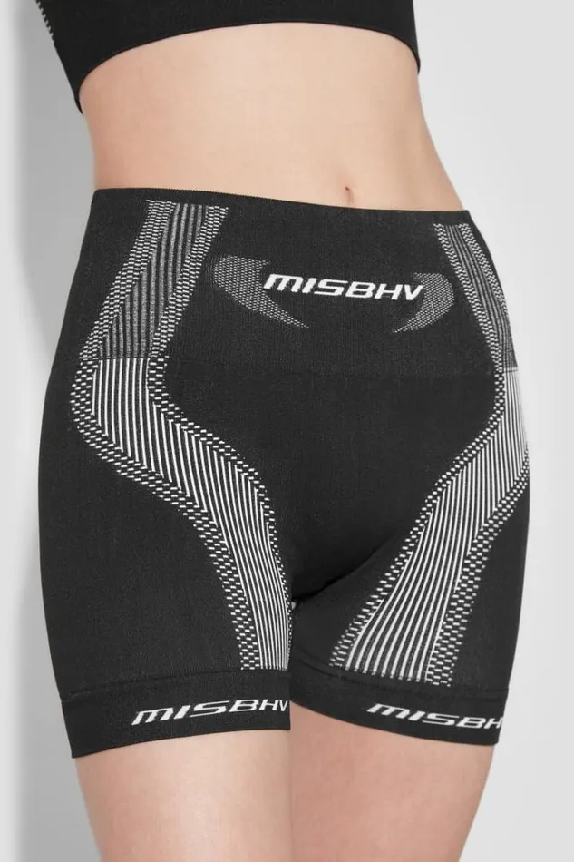 Shorts Women MISBHV Sport Active Wear Shorter Shorts Blackwhite