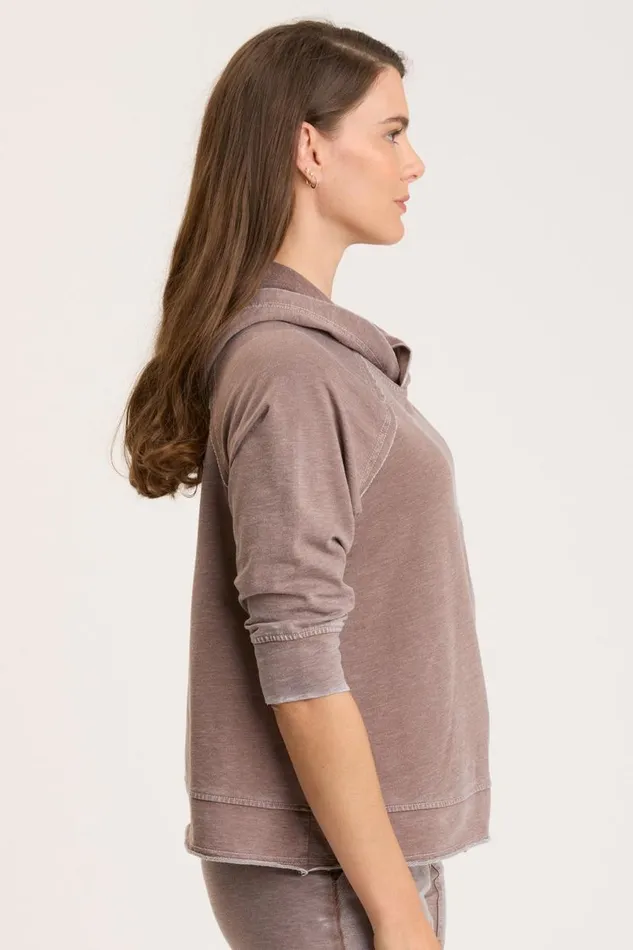 Shula Hoodie Pecan Burnout Clothing XCVI Sweatshirts