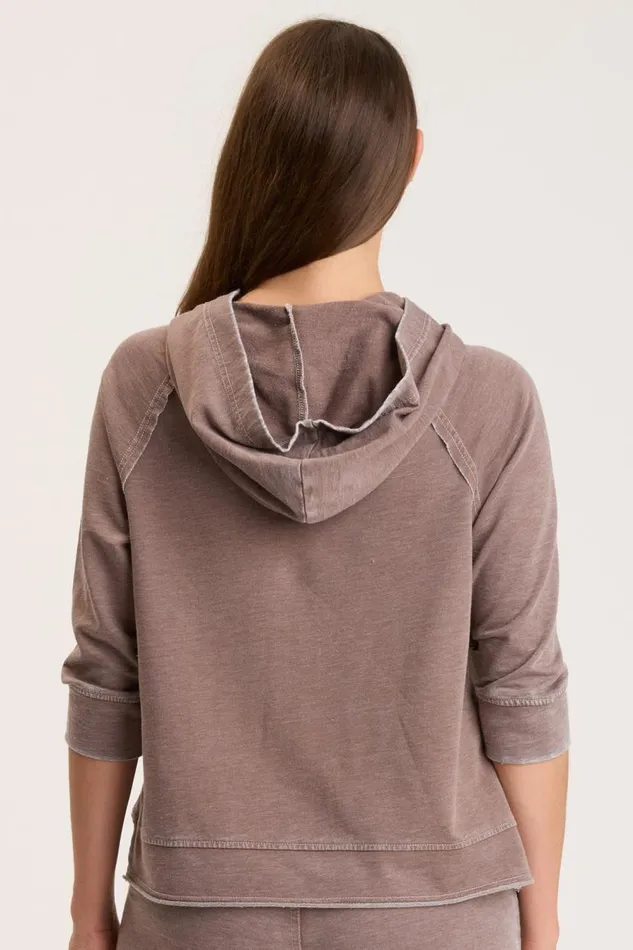 Shula Hoodie Pecan Burnout Clothing XCVI Sweatshirts