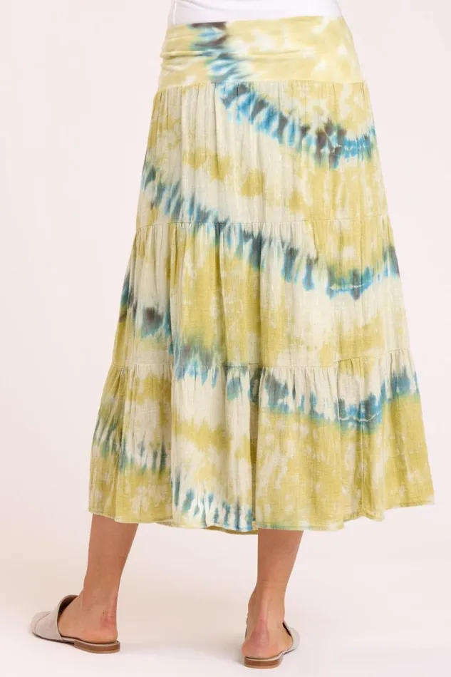 Sirius Tiered Skirt Daub Wash Power Clothing XCVI Skirts
