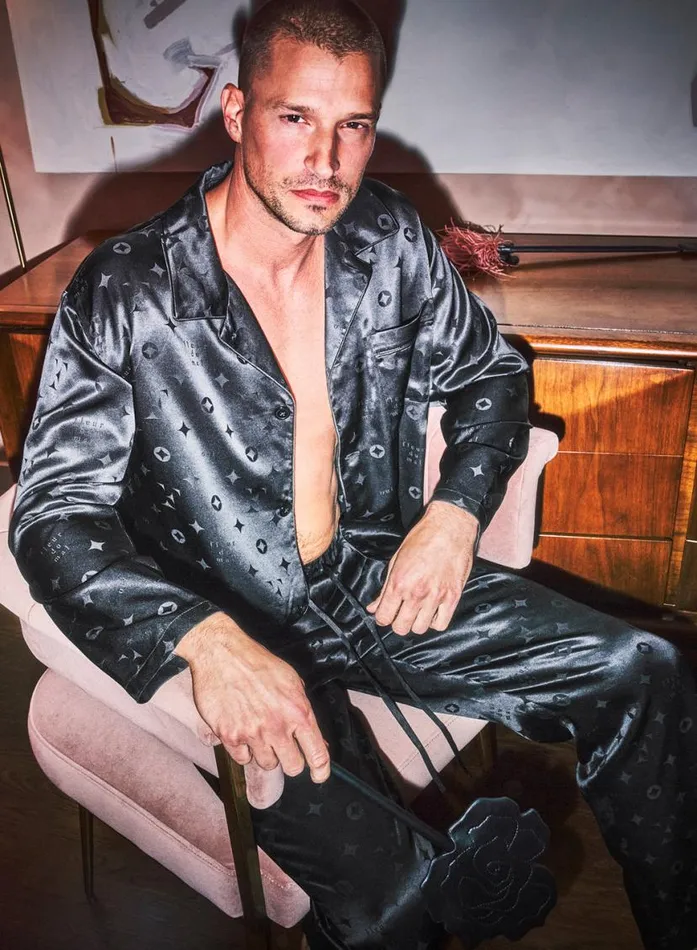Sleepwear LingerieClothing Fleur Du Mal Men039s Silk Jacquard PJ Pant Black