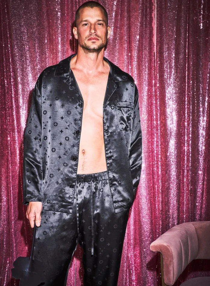 Sleepwear LingerieClothing Fleur Du Mal Men039s Silk Jacquard PJ Pant Black