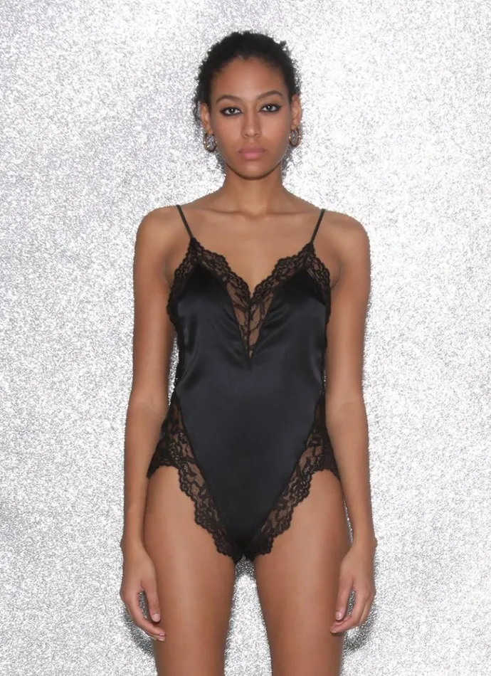Sleepwear Lingerie Fleur Du Mal Venus Lace Teddy Black
