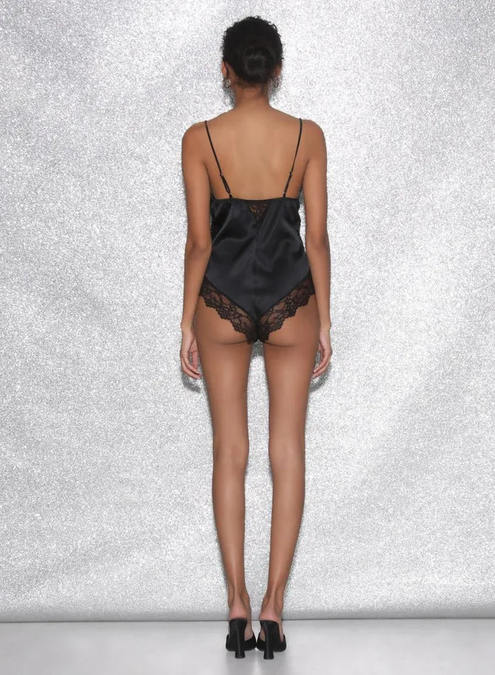 Sleepwear Lingerie Fleur Du Mal Venus Lace Teddy Black