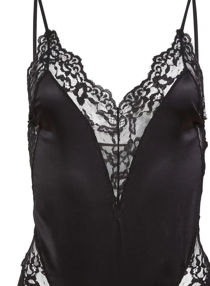 Sleepwear Lingerie Fleur Du Mal Venus Lace Teddy Black