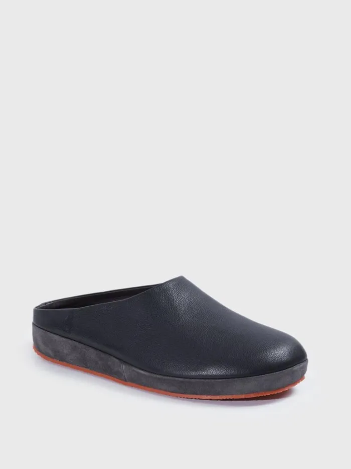SlipsOns Mens Paul Stuart Hampton Leather Clog Black