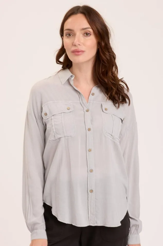 Smithson ButtonUp Soft Pebble Pigment Clothing XCVI ShirtsBlouses