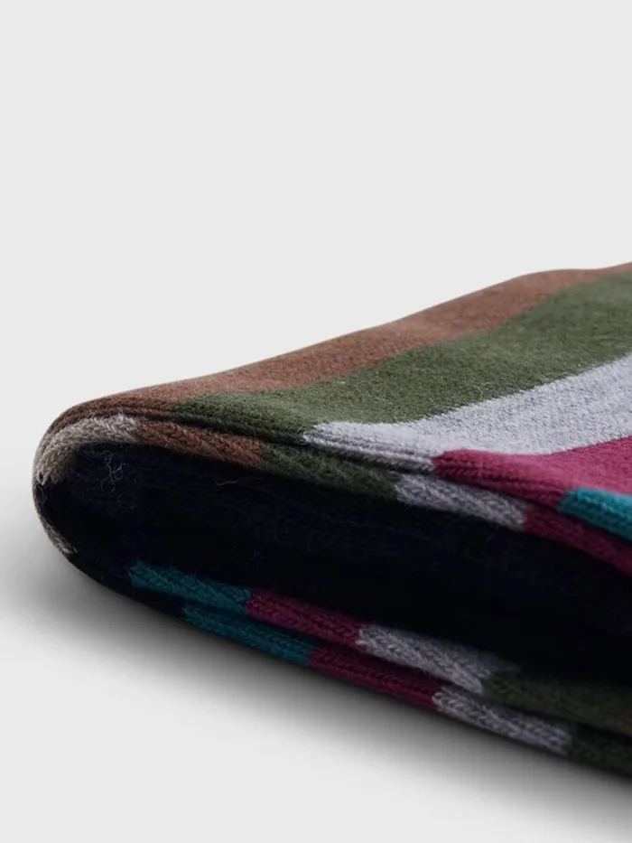 Socks Mens Paul Stuart Colorful Stripe Sock Black