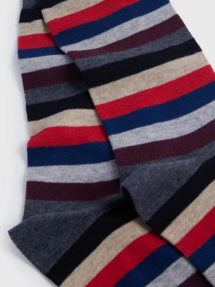 Socks Mens Paul Stuart Colorful Stripe Sock Black
