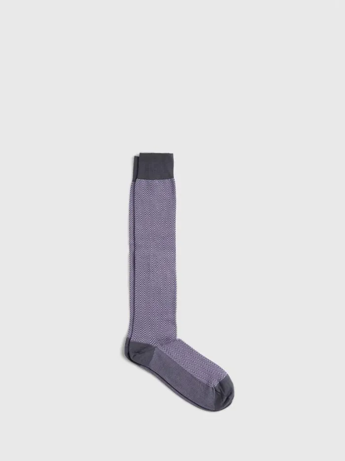 Socks Mens Paul Stuart Cotton Chevron Sock Lavender