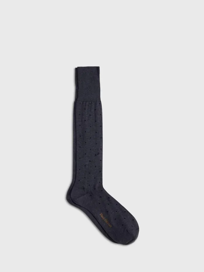 Socks Mens Paul Stuart Cotton Dotted Sock Black