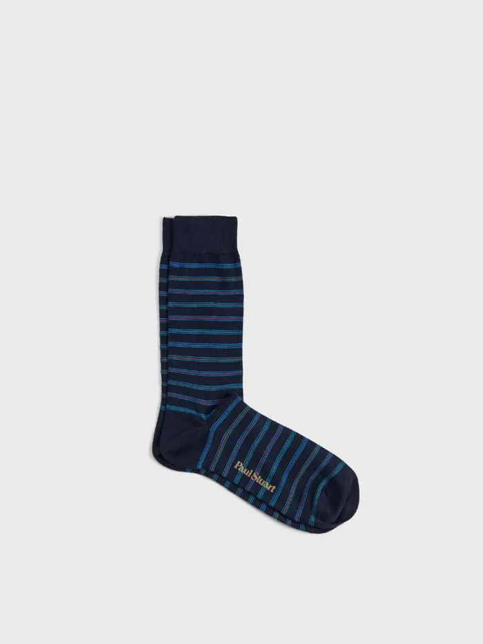 Socks Mens Paul Stuart Multicolor Stripe Sock Brown