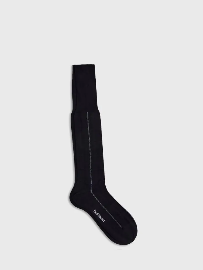 Socks Mens Paul Stuart Windowpane Sock Black