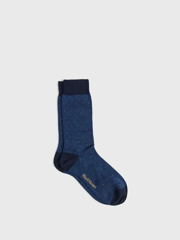 Socks Mens Paul Stuart Wool Dotted Oxford Sock Black