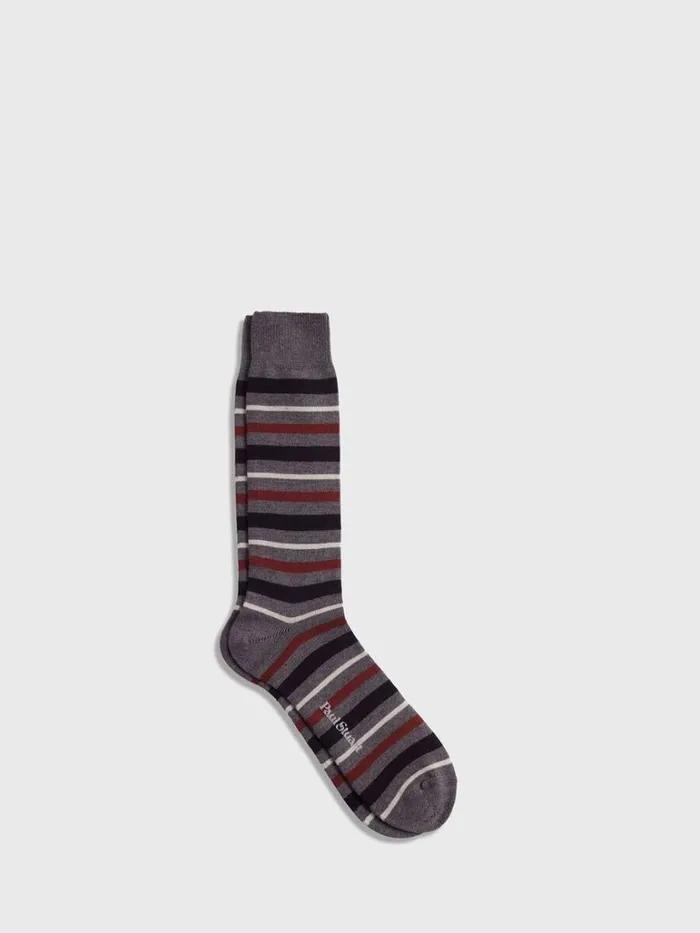 Socks Mens Paul Stuart Wool Tonal Variegated Stripe Sock Brown