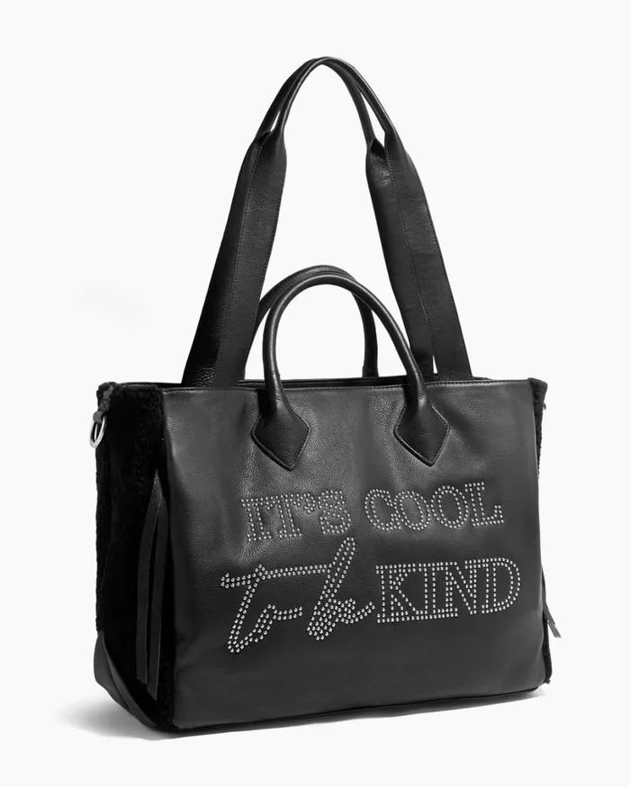 Speak Up Novelty Large Tote Black Shearling Women Aimee Kestenberg Tote Bags