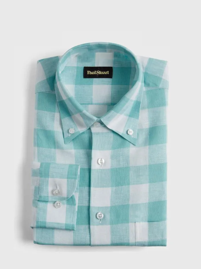 Sport Shirts Mens Paul Stuart Buffalo Check Sport Shirt Light Blue