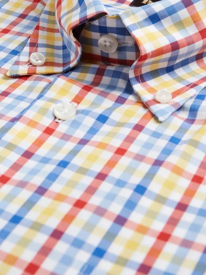 Sport Shirts Mens Paul Stuart Check Sport Shirt Redyellowblue