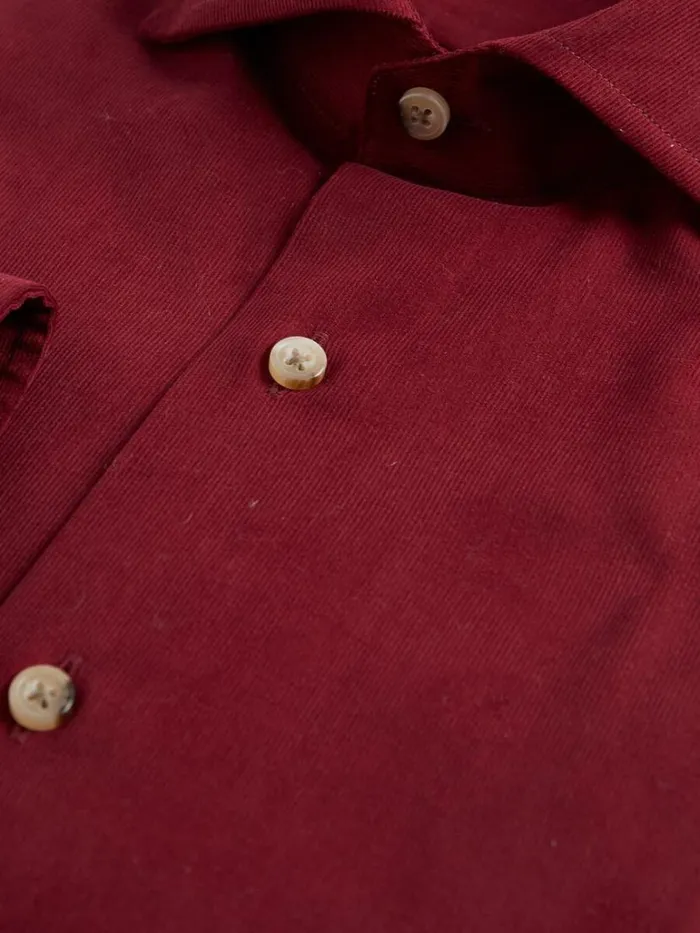 Sport Shirts Mens Paul Stuart Corduroy Sport Shirt Burgundy