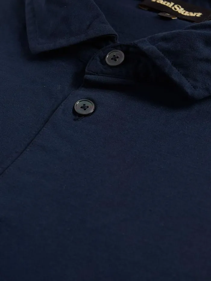 Sport Shirts Mens Paul Stuart Cotton Button Through Shirt Navy