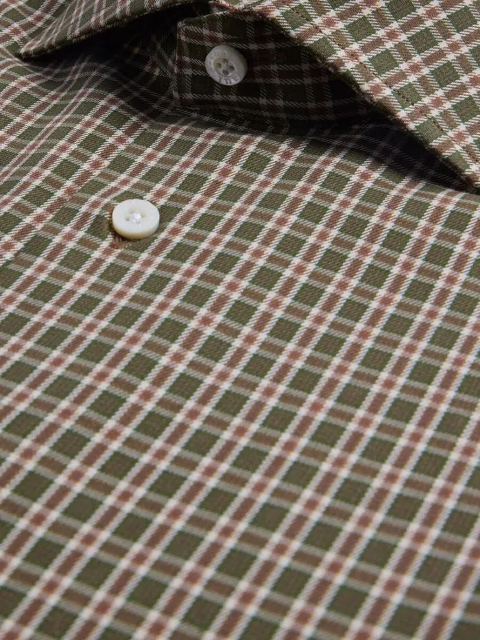 Sport Shirts Mens Paul Stuart Cotton Flannel Plaid Sport Shirt Brownolive