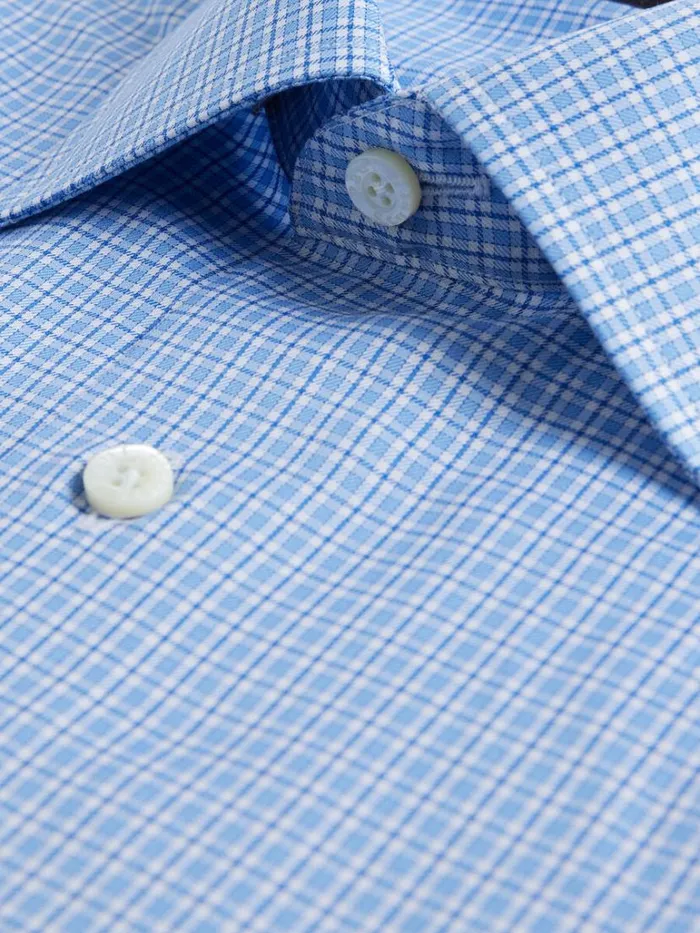 Sport Shirts Mens Paul Stuart Cotton Flannel Plaid Sport Shirt Light Blue