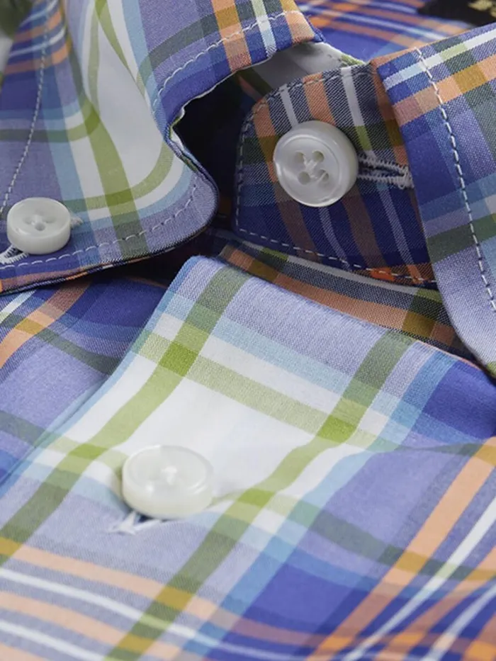 Sport Shirts Mens Paul Stuart Plaid Sport Shirt Royal Blue
