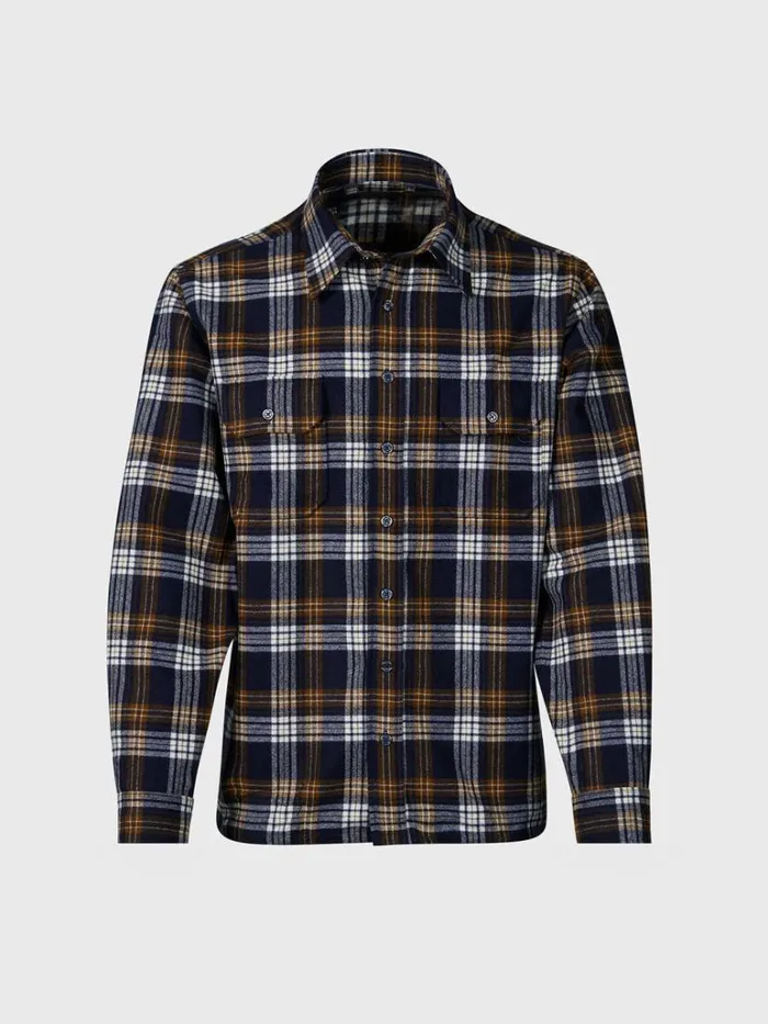 Sport Shirts Mens Paul Stuart Wool Plaid Overshirt Black
