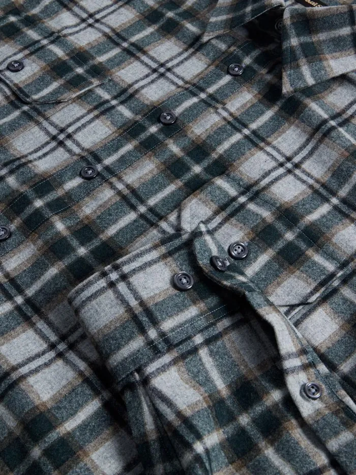 Sport Shirts Mens Paul Stuart Wool Plaid Overshirt Grey